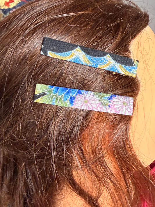 2 Clip pince à cheveux coton japonais