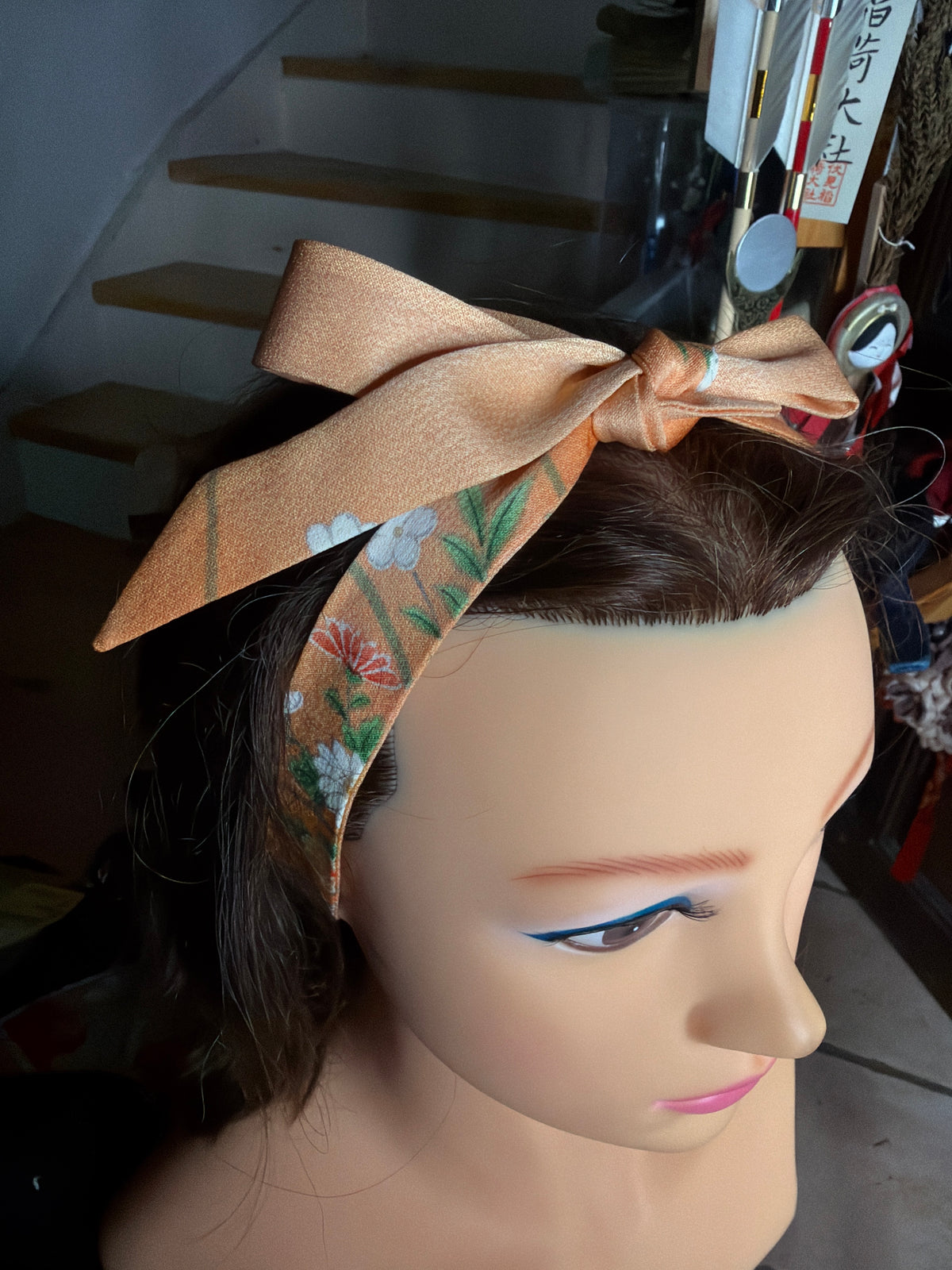 Chouchou ruban 2en 1 kimono japonais en soie