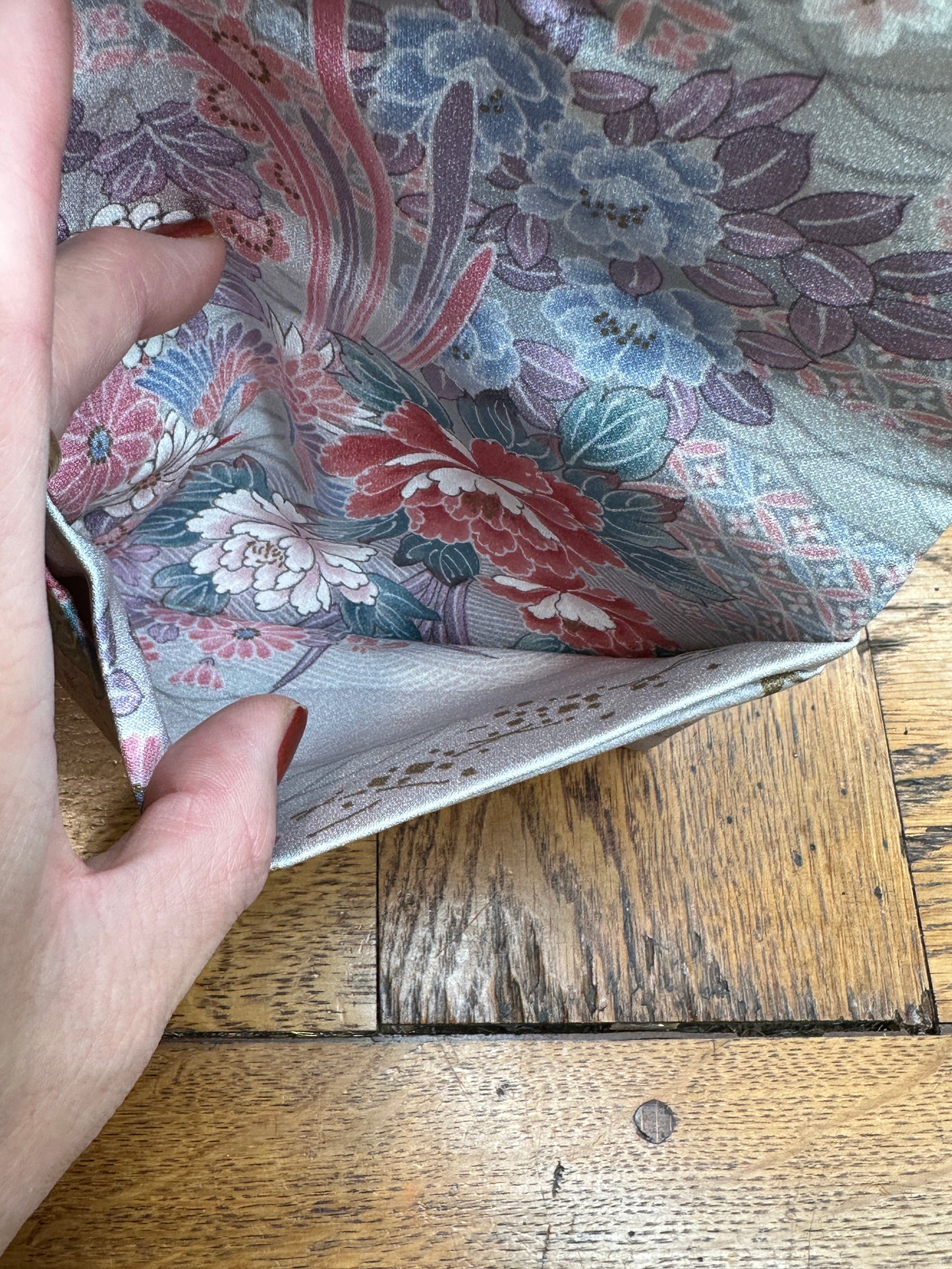 Pochette 2 compartiments kimono japonais en soie