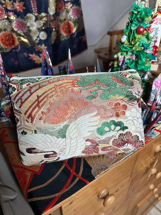 Pochette trousseau Obi japonais en soie kimono