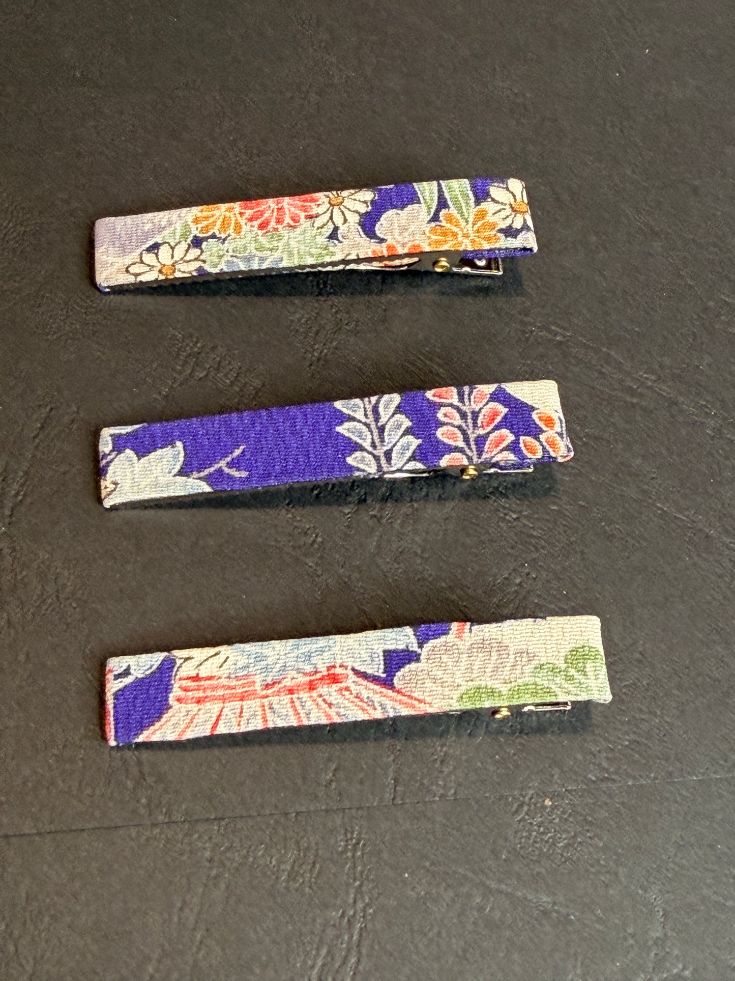3 clips pour les cheveux tissu kimono japonais en soie
