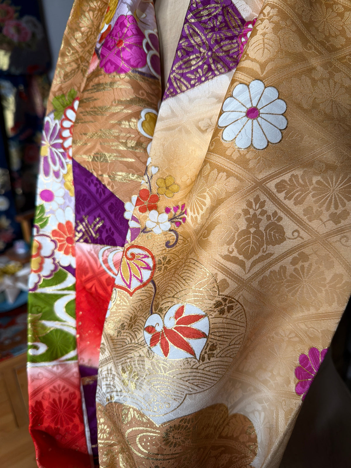 Tour de cou snood furisode kimono japonais en soie