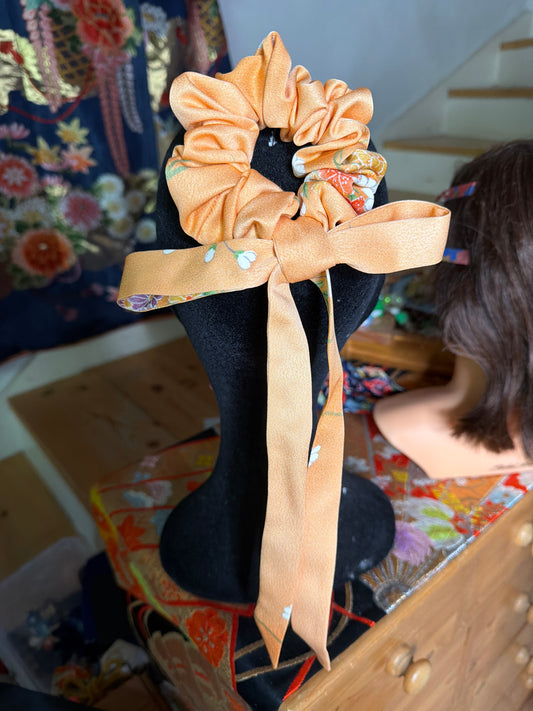 Chouchou ruban 2en 1 kimono japonais en soie