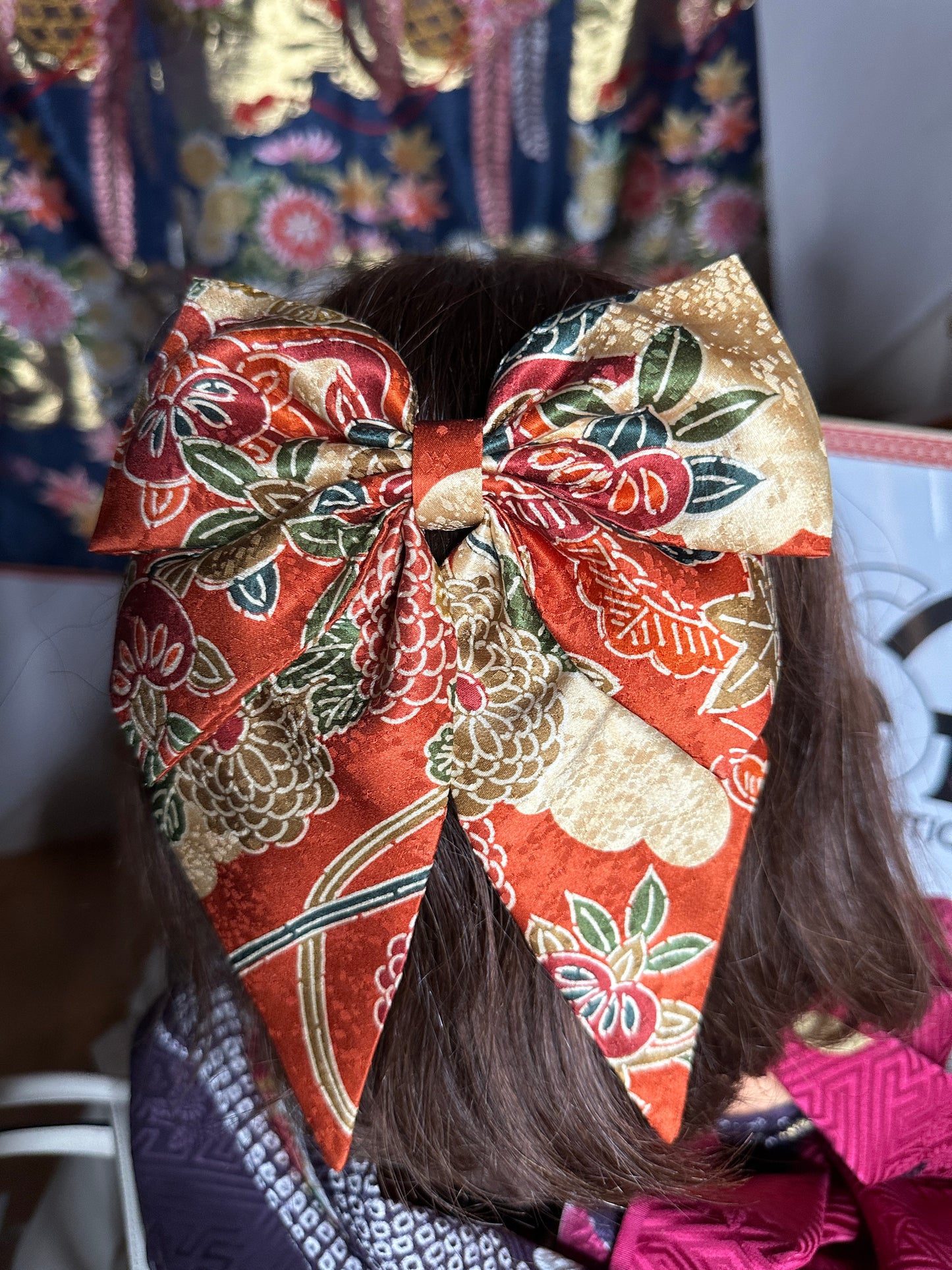 Barette pour les cheveux kimono japonais en soie