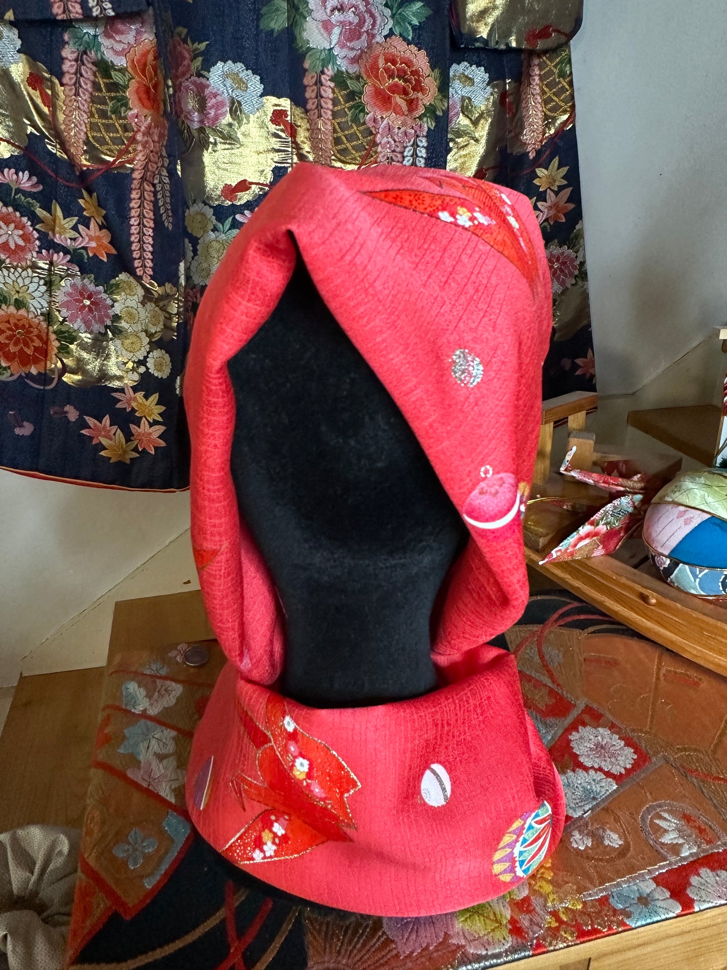 Tour de cou snood kimono japonais enfant en soie