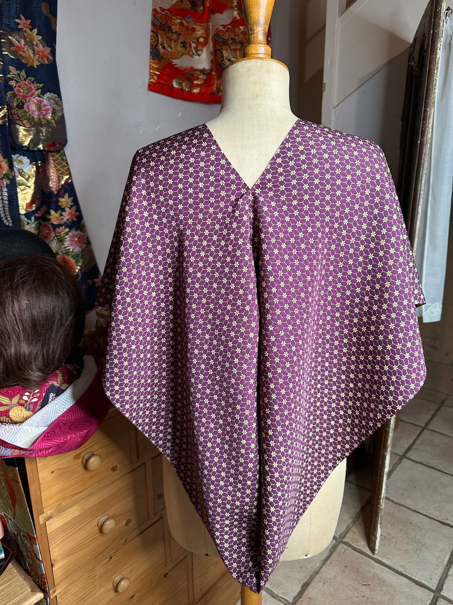 Top tunique kimono japonais en soie Neuf