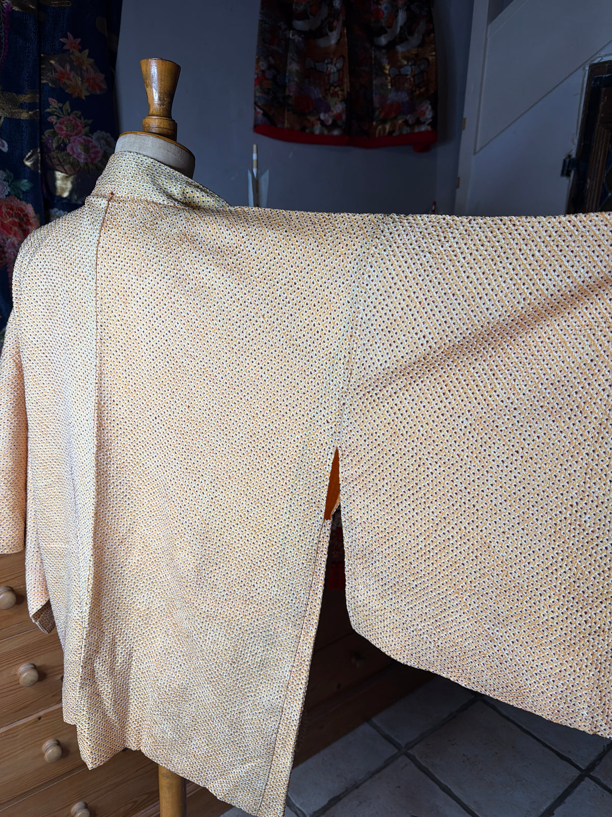 Haori veste de kimono japonais en soie Shibori avec Haorihimo inclus