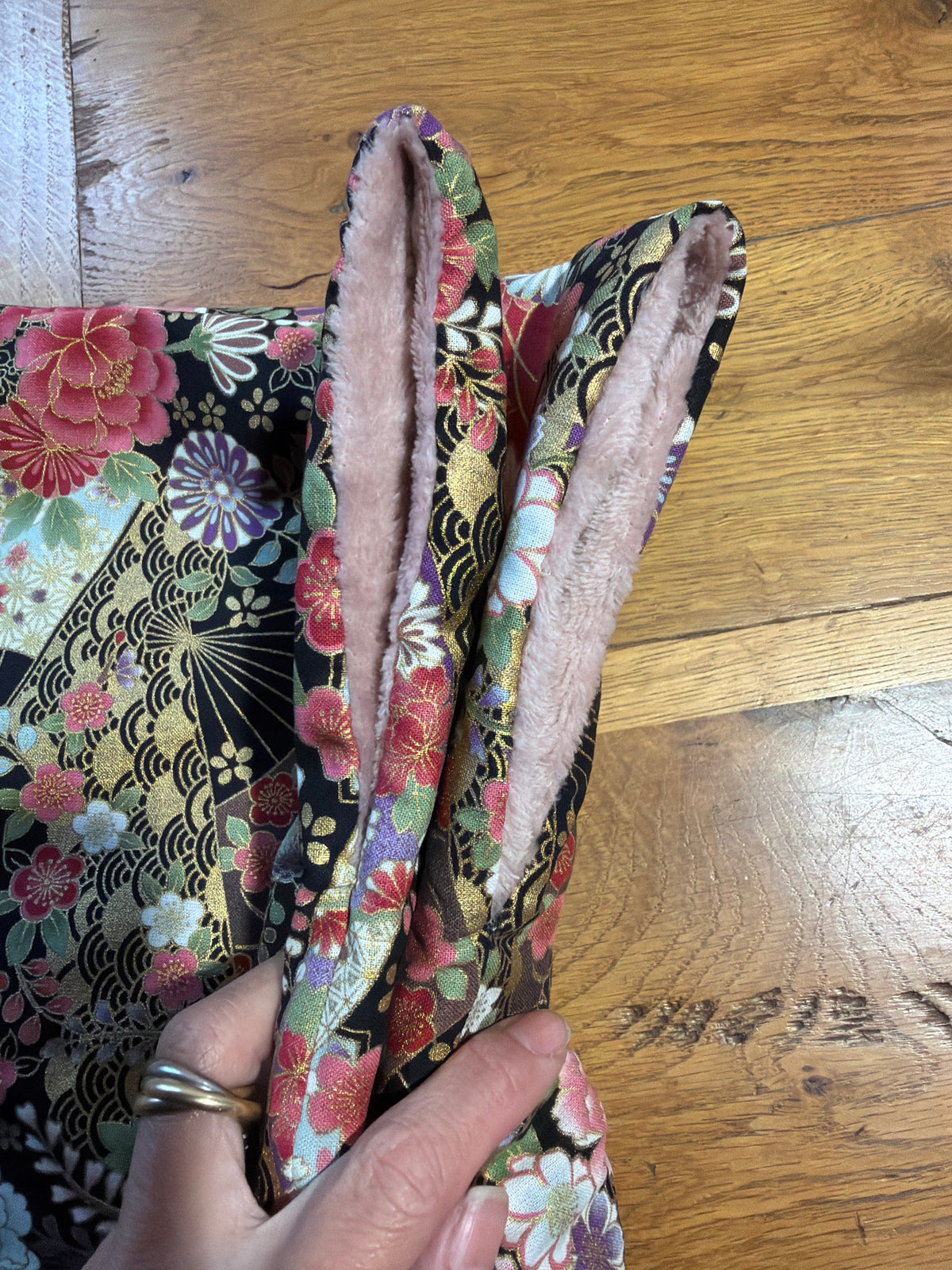 Momonga veste réversible tissu japonais en coton et micro polaire intérieur