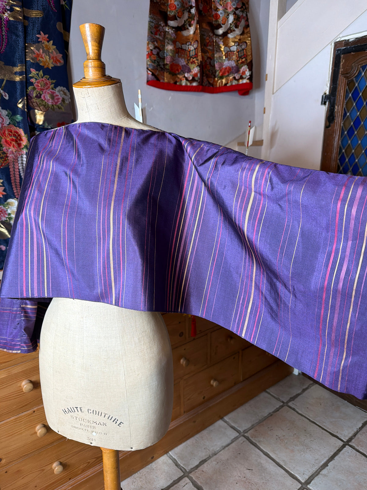 Top tunique 3 en 1 tissu en soie Kurumegasuru japonais