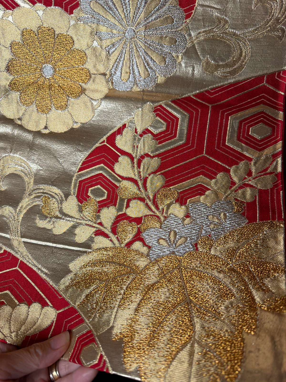 Chemin de table Obi antiqueen soie kimono japonais