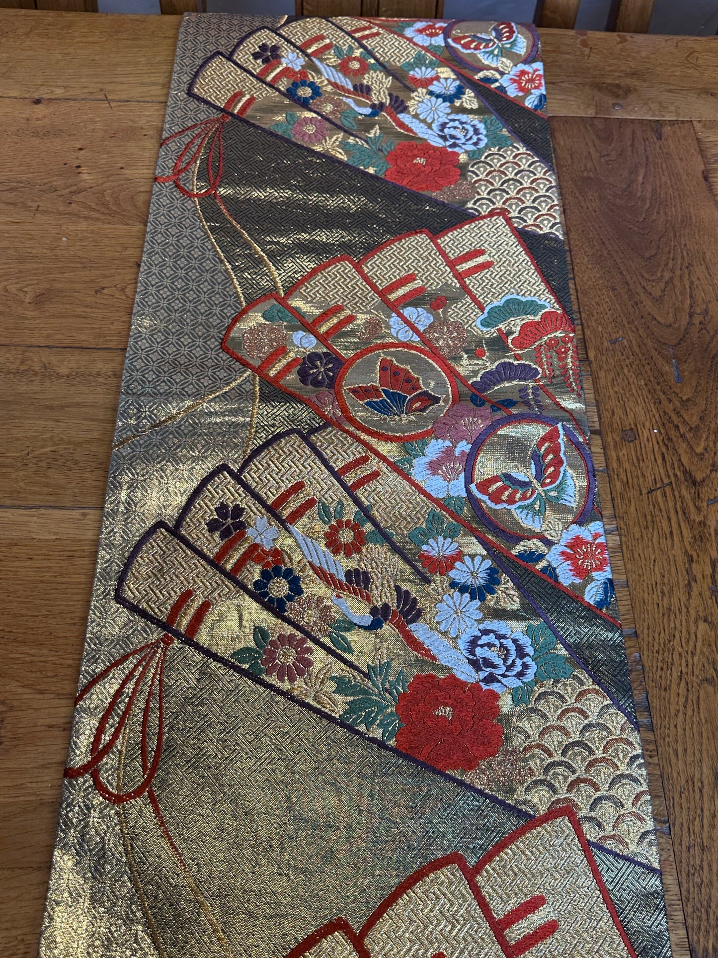 Chemin de table Obi en soie kimono japonais