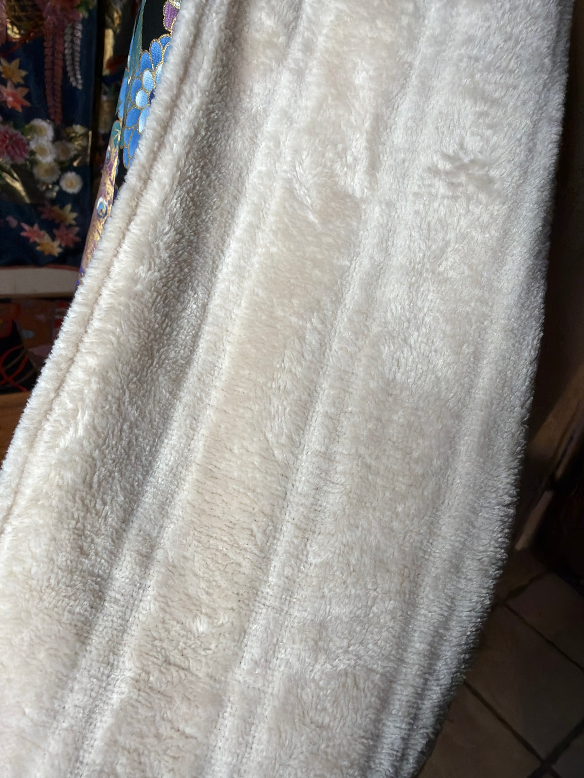 Momonga veste réversible tissu japonais en coton et micro polaire