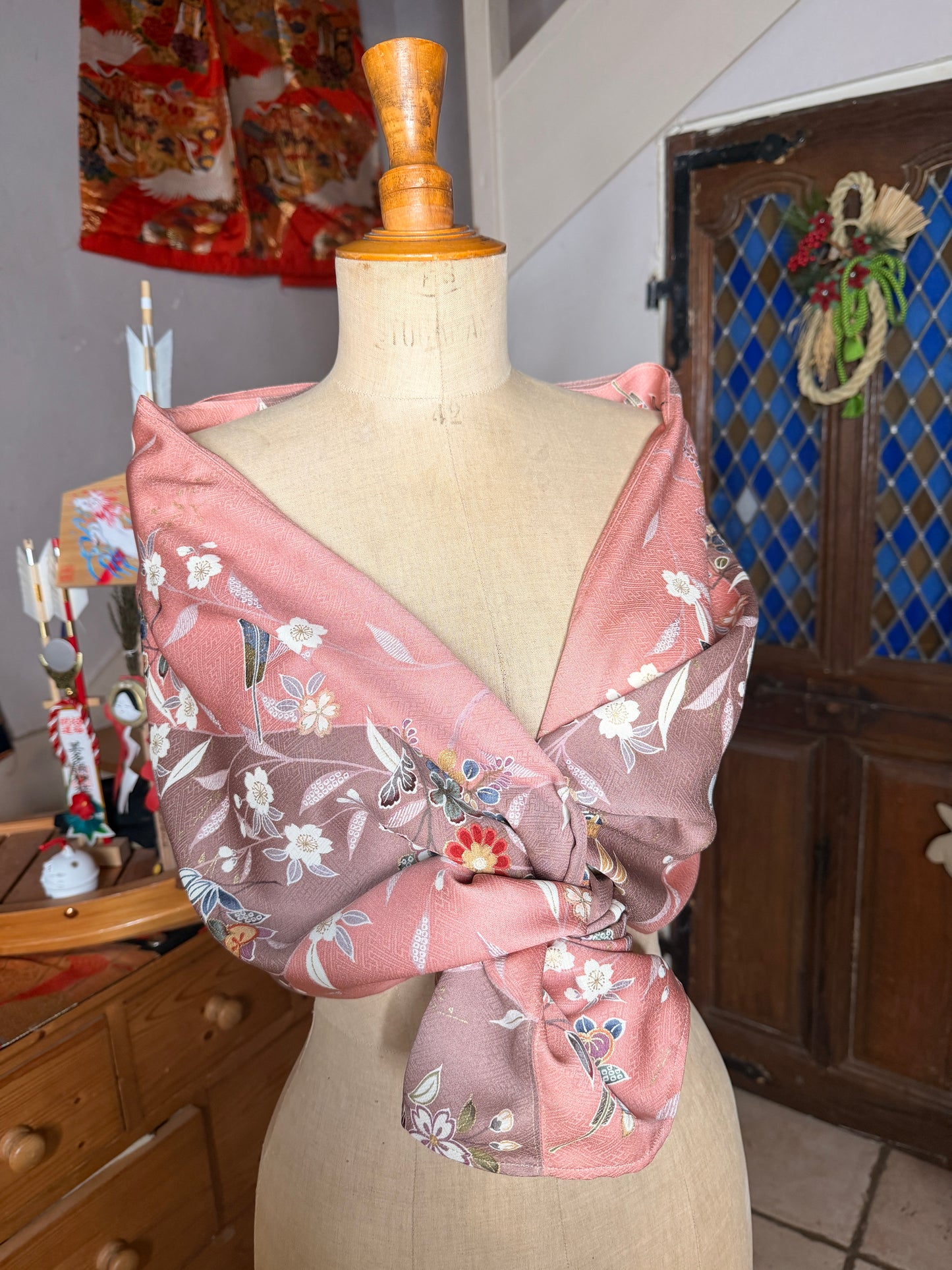 Top tunique kimono japonais en soie