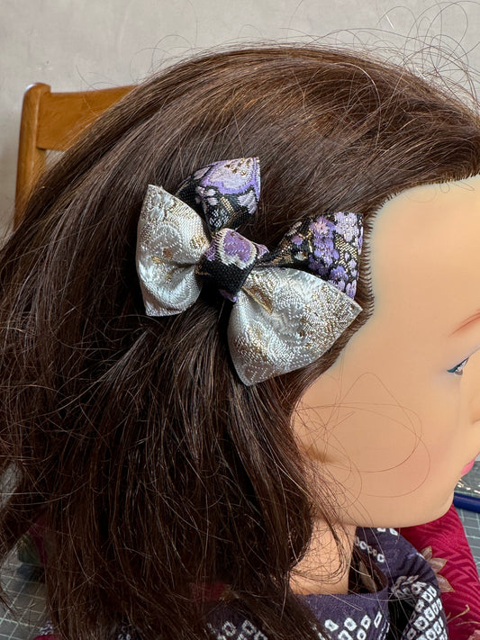 2 pinces à cheveux rubans kimono japonais