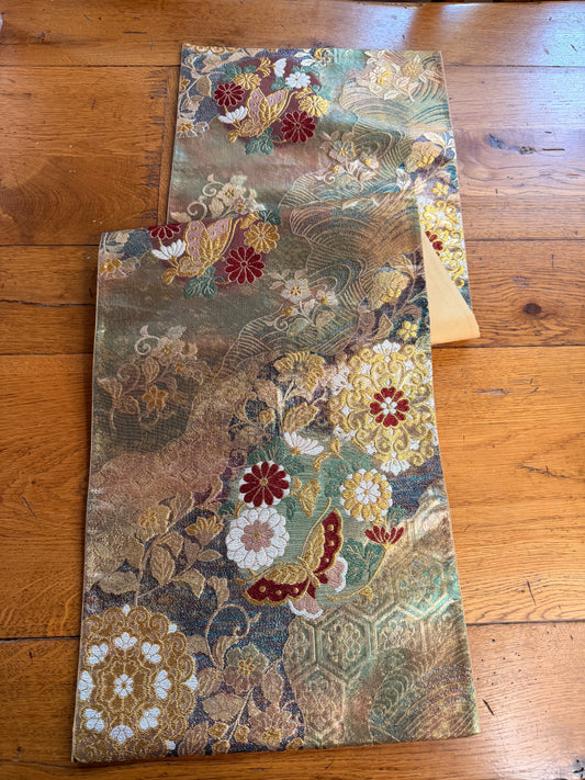 Chemin de table Obi japonais en soie