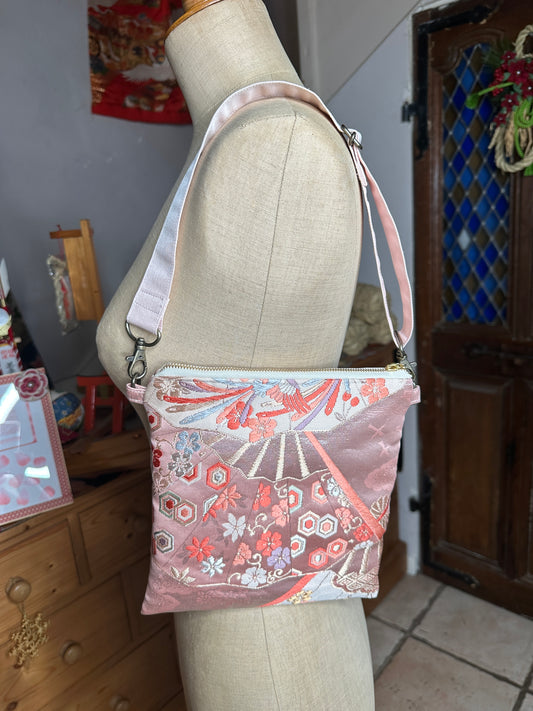Pochette sac à l’épaule Obi kimono japonais en soie