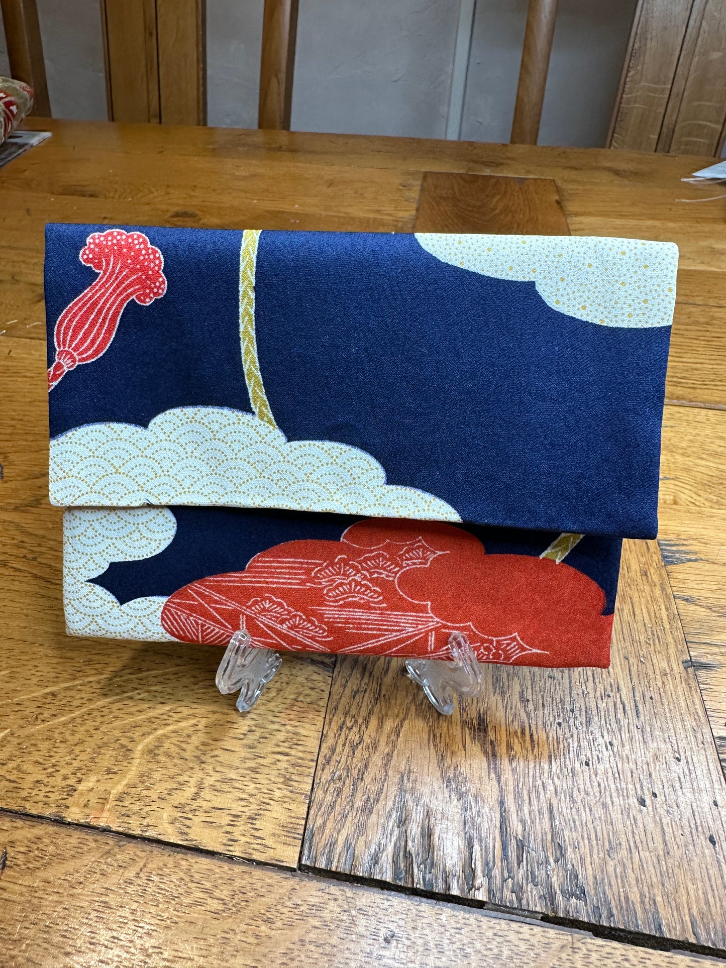 Pochette 2 compartiments kimono japonais en soie