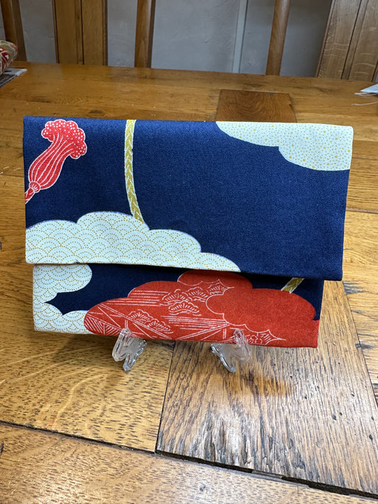Pochette 2 compartiments kimono japonais en soie