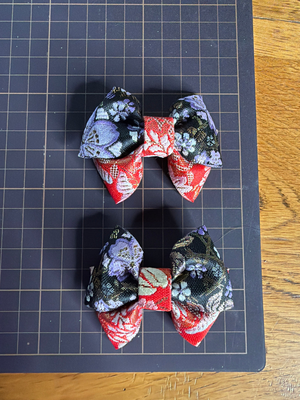2 pinces à cheveux rubans japonais kimono