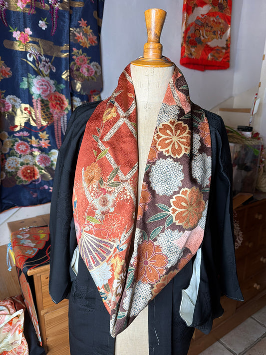 Tour de cou snood furisode kimono japonais en soie