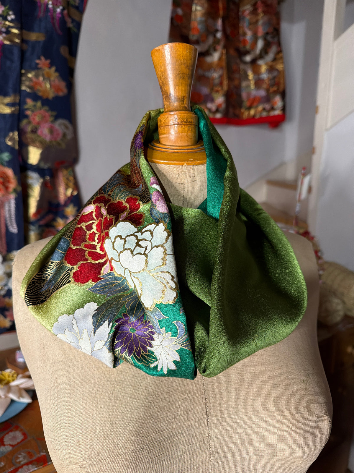 Tour de cou snood kimono japonais Furisode en soie
