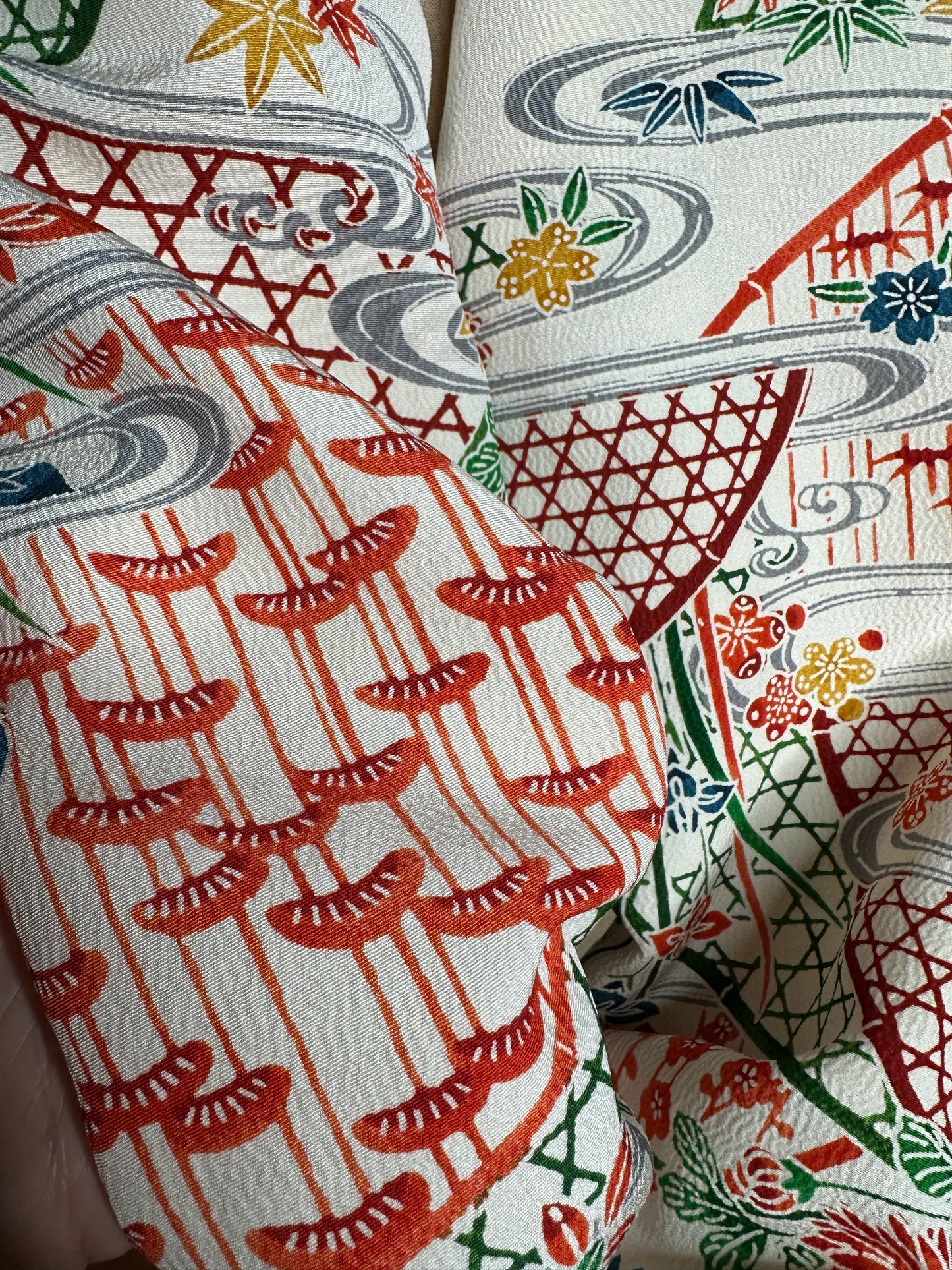 Tour de cou foulard kimono japonais en soie