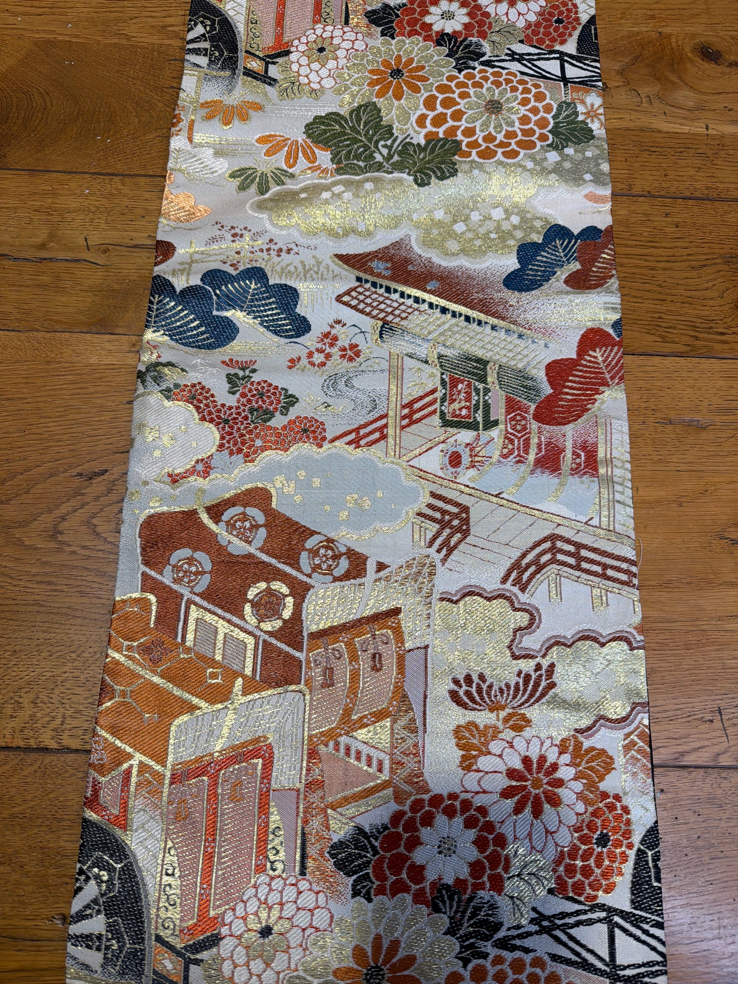 Chemin de table Obi en soie kimono japonais
