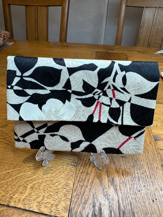 Pochette 2 compartiments kimono japonais en soie