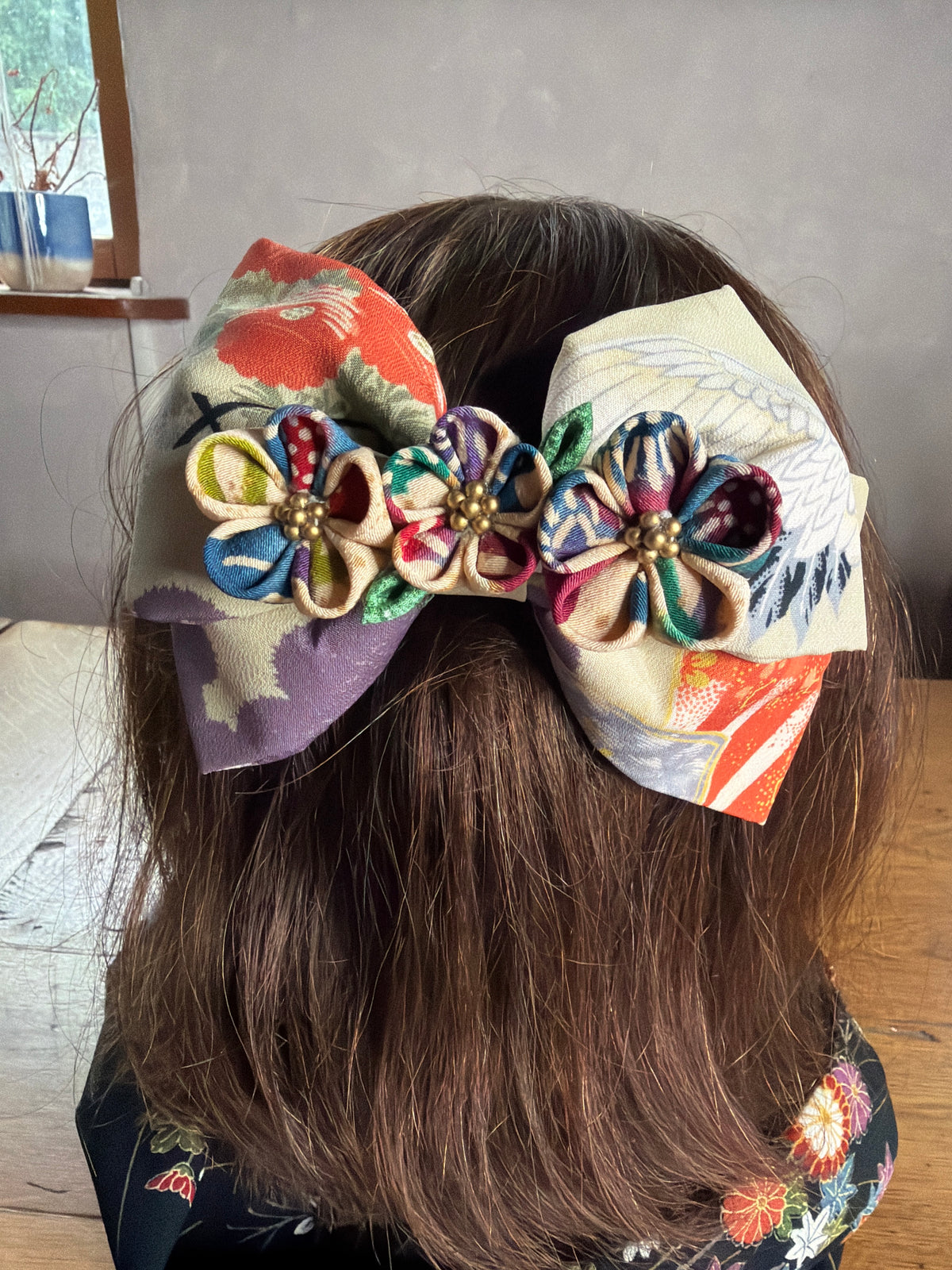 Barette japonaise kimono en soie