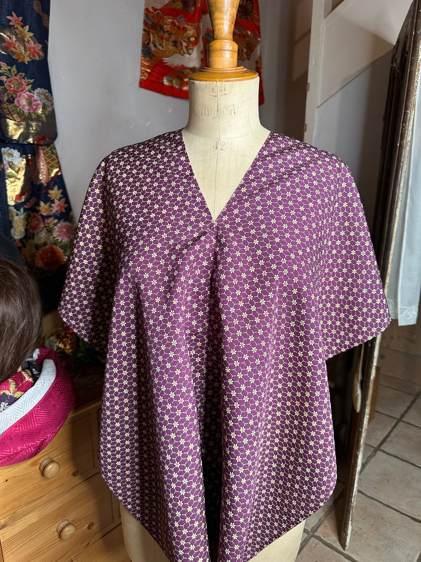 Top tunique kimono japonais en soie Neuf