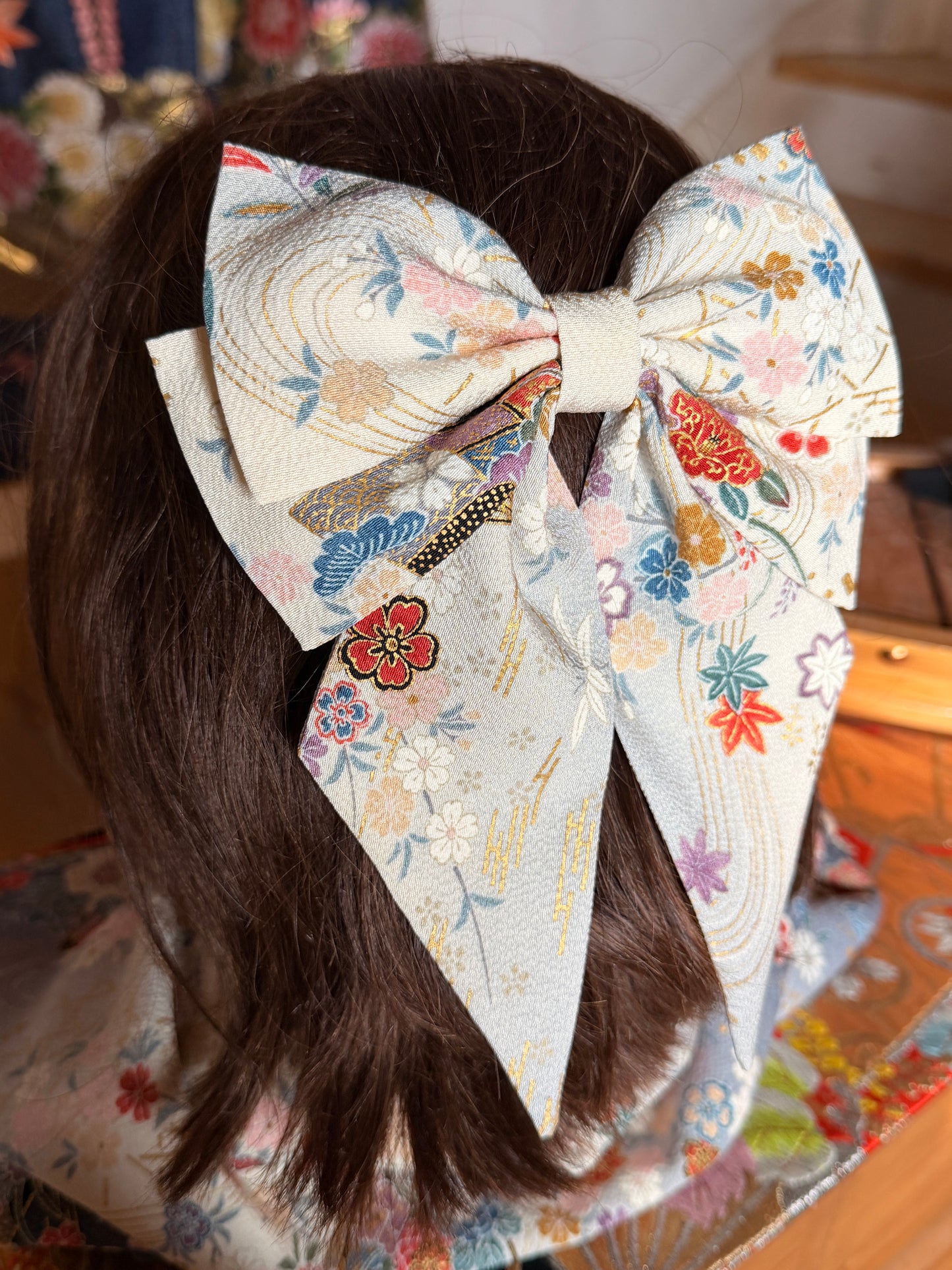 Barette japonaise kimono en soie