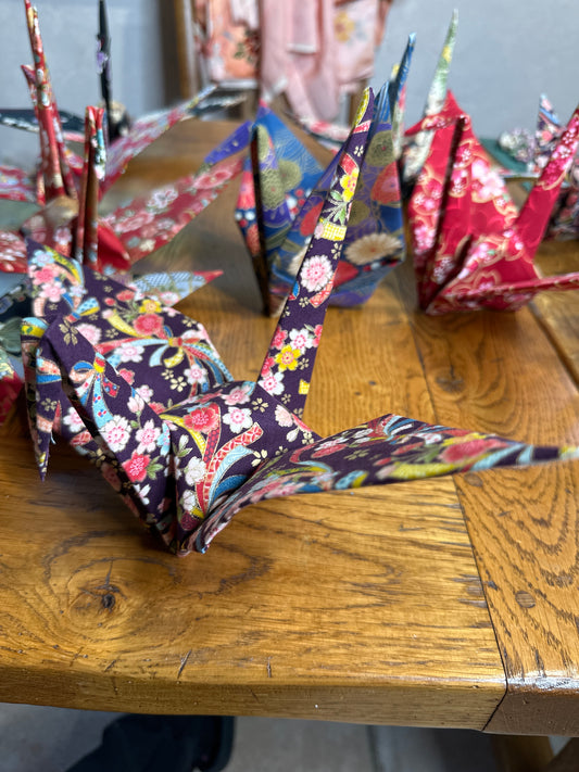 Grue oiseau japonais en coton