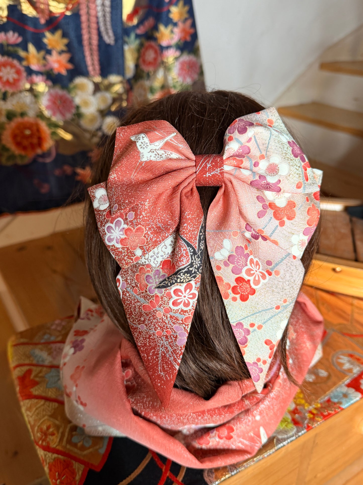 Barette japonaise kimono en soie