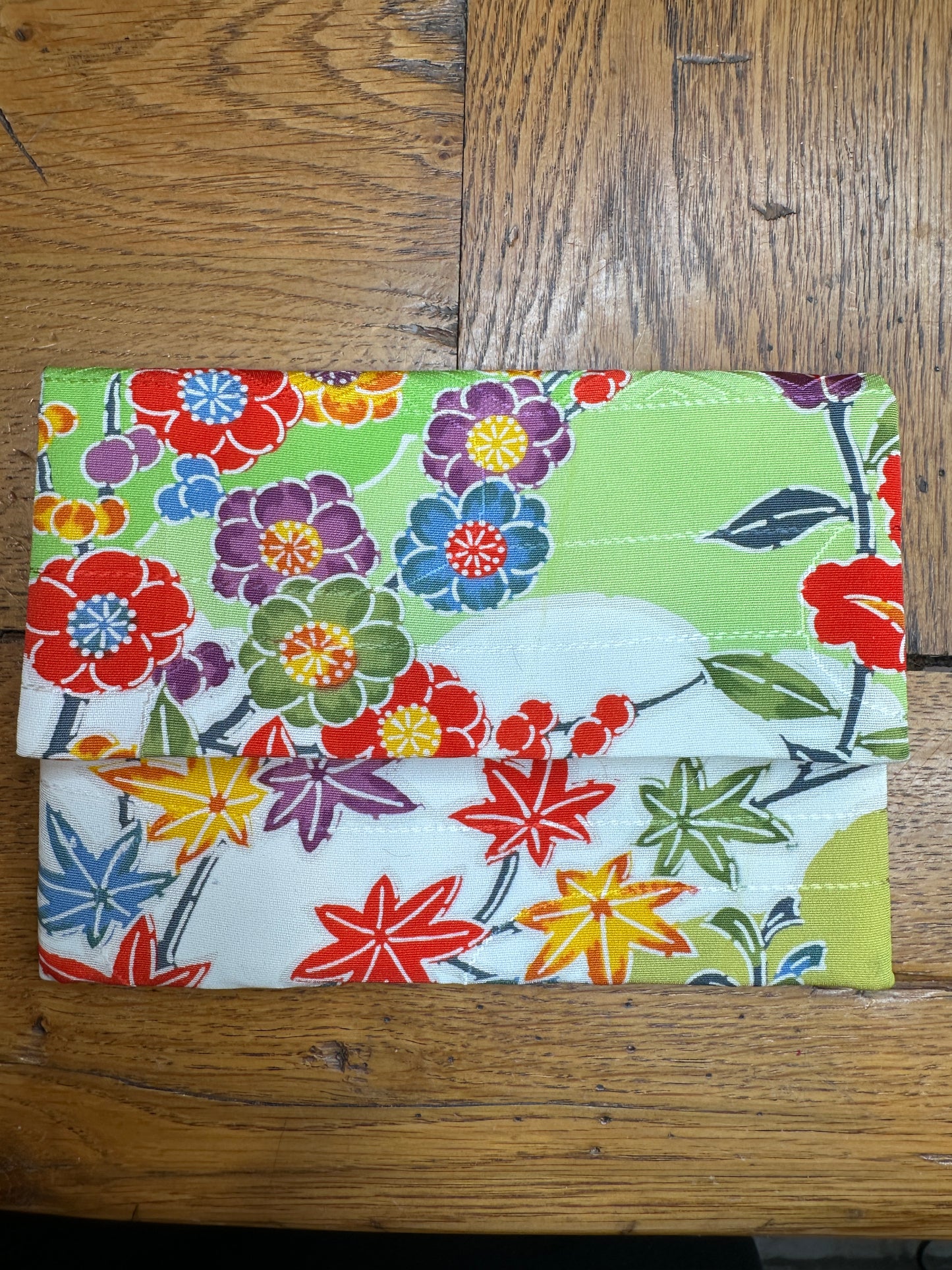 Pochette 2  compartiments kimono japonais en soie