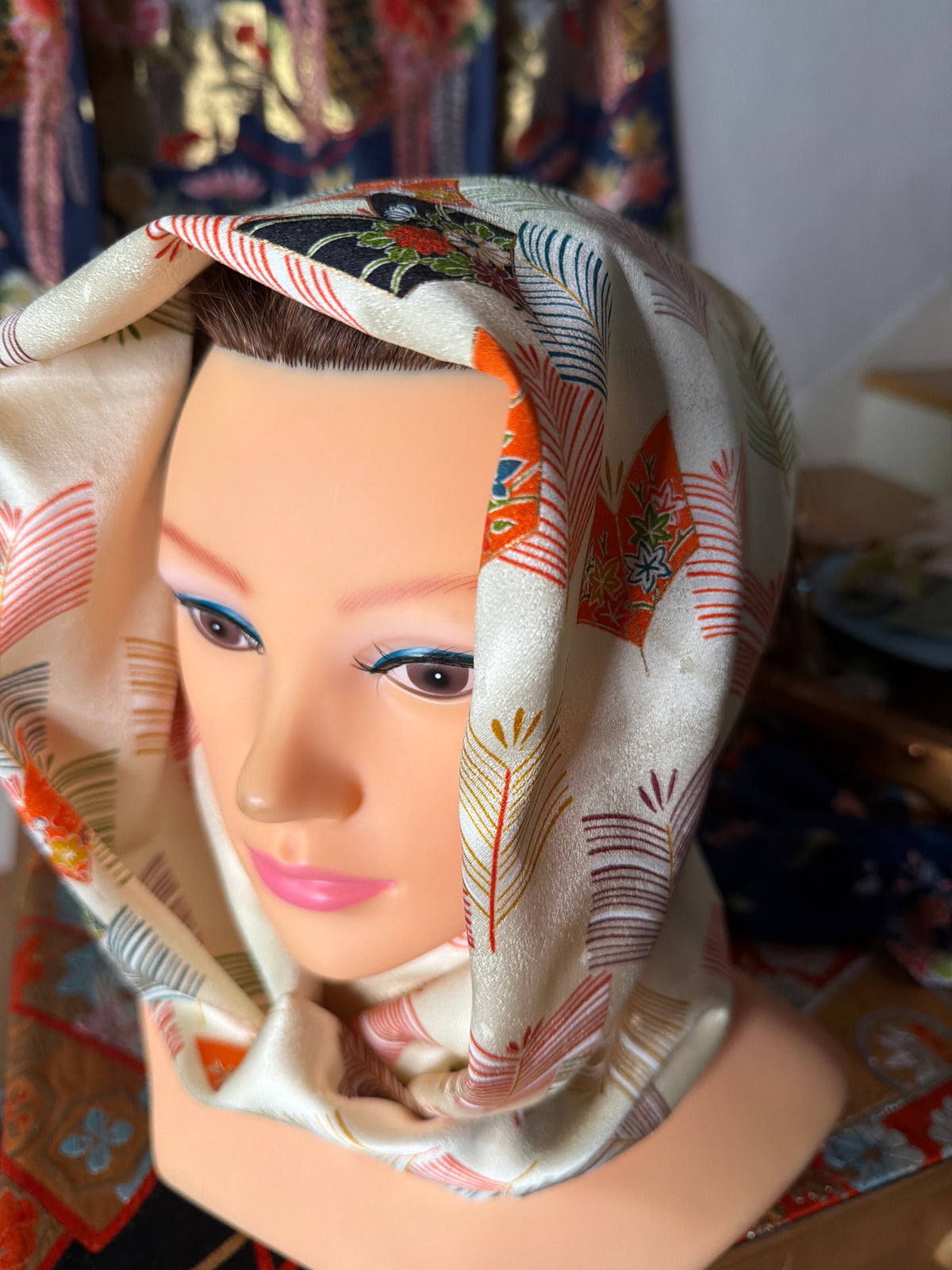 Snood tour de cou kimono japonais en soie