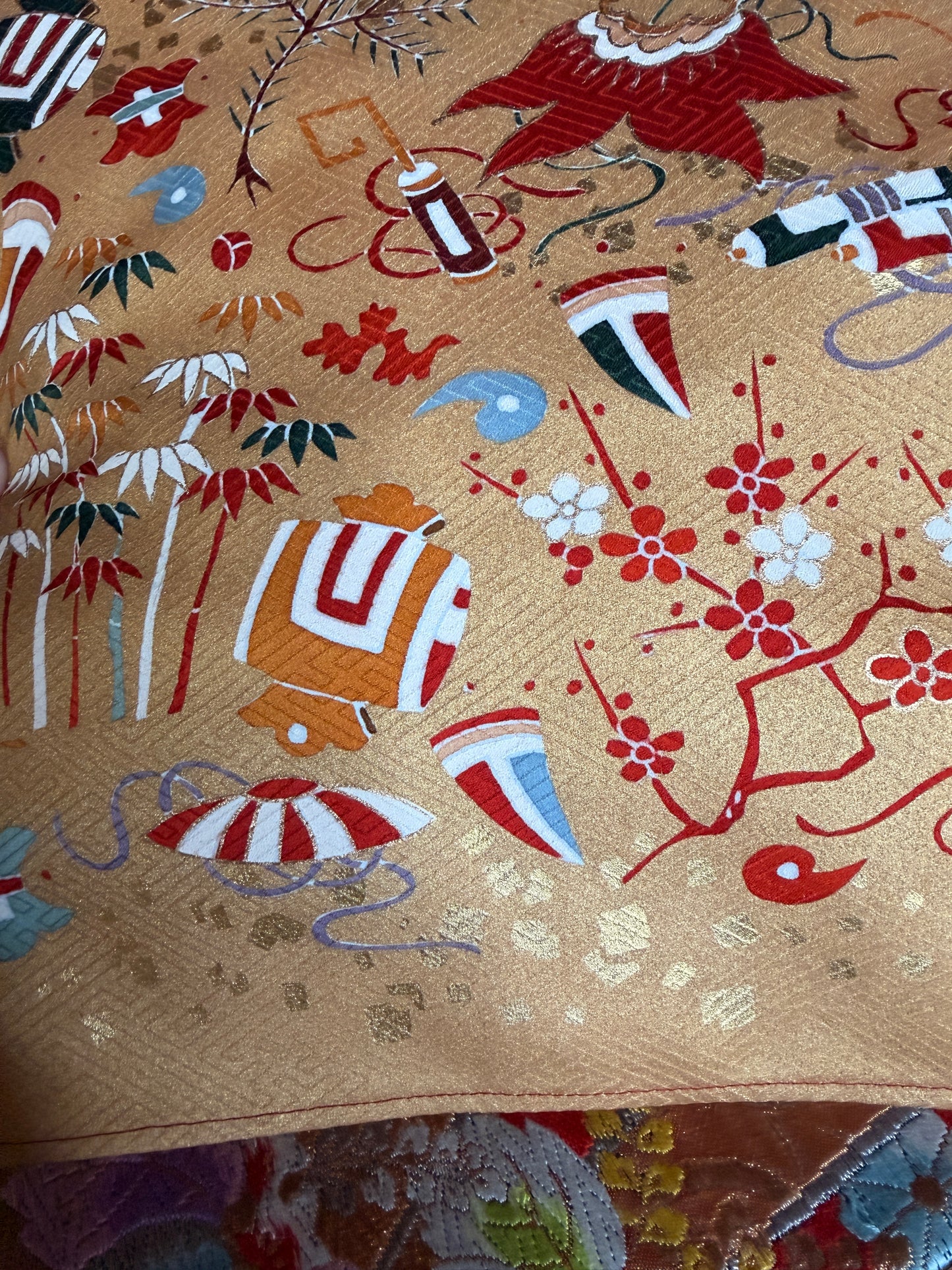Coussin kimono japonais en soie Neuf