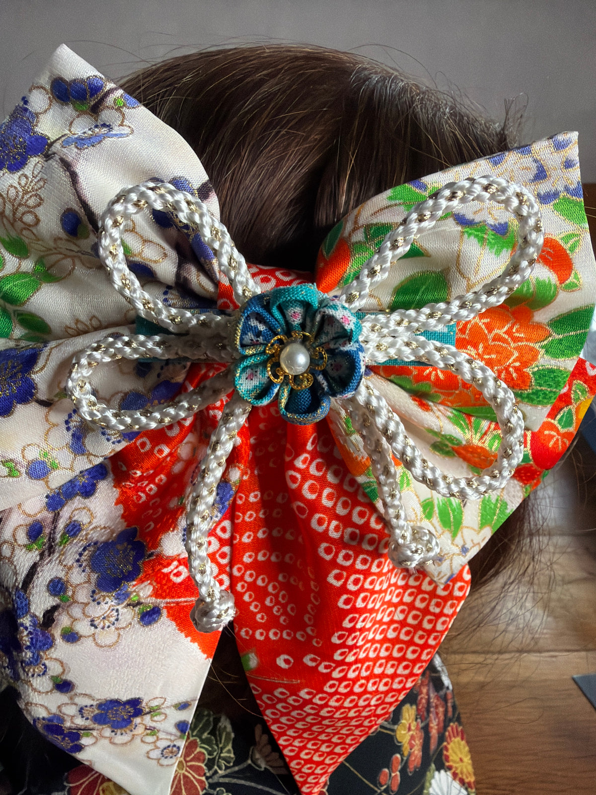 Pince à cheveux Tsumamisaiku japonaise en coton