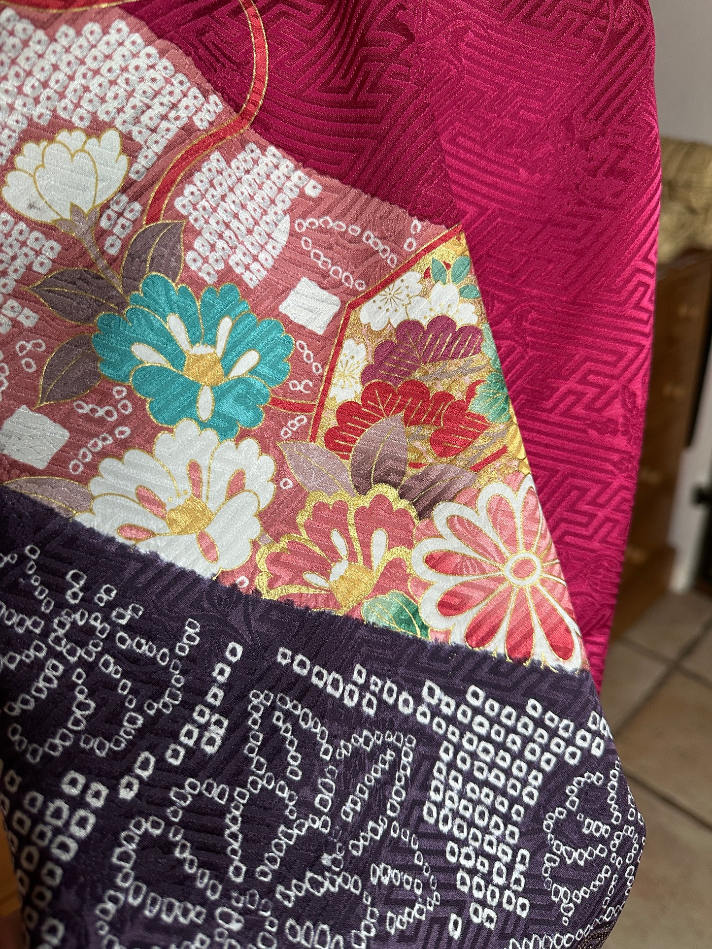 Snood tour de cou kimono japonais Furisode en soie Neuf