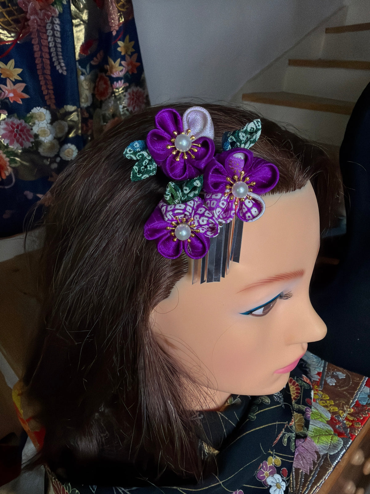 Kanzashi Barette Tsumamisaiku japonaise petit modèle