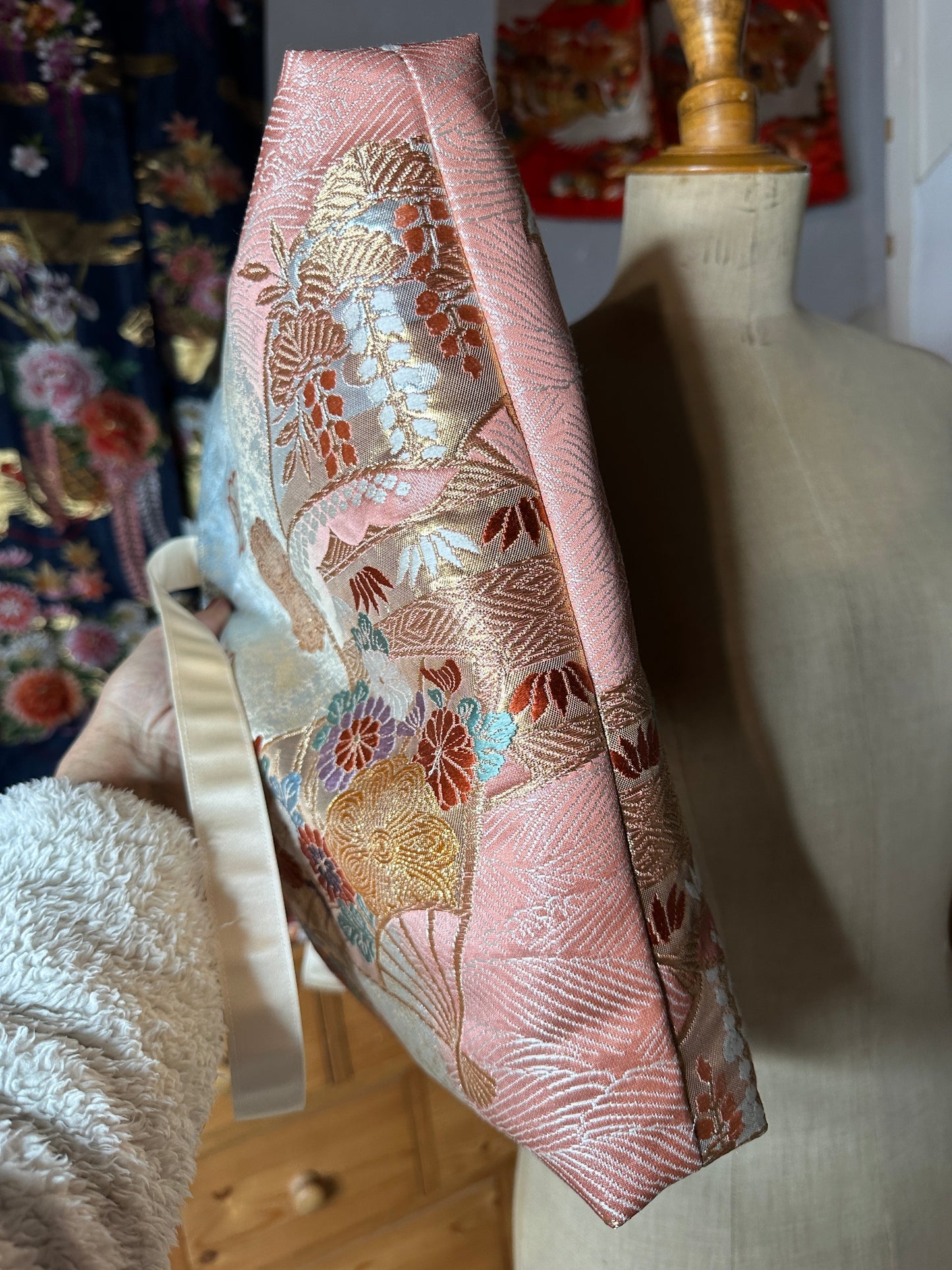 Sac cabas Obi japonais en soie Neuf