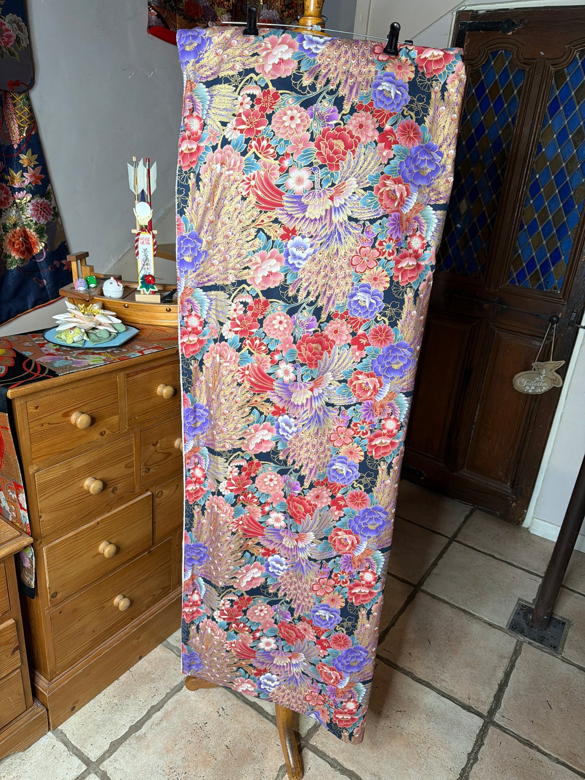 Veste momonga tissu japonais en coton et intérieur polaire  double face
