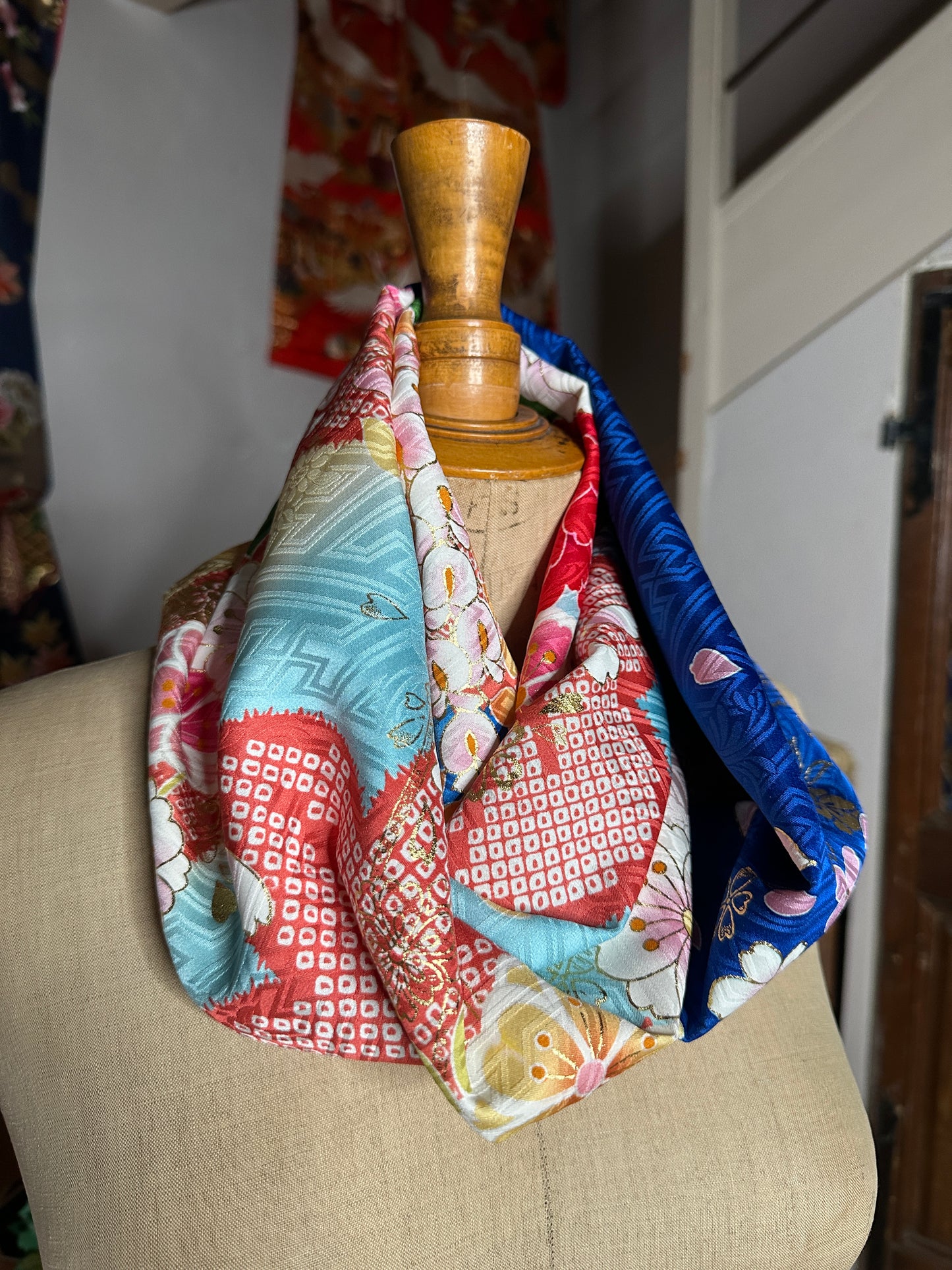 Snood tour de cou kimono Japonais en soie