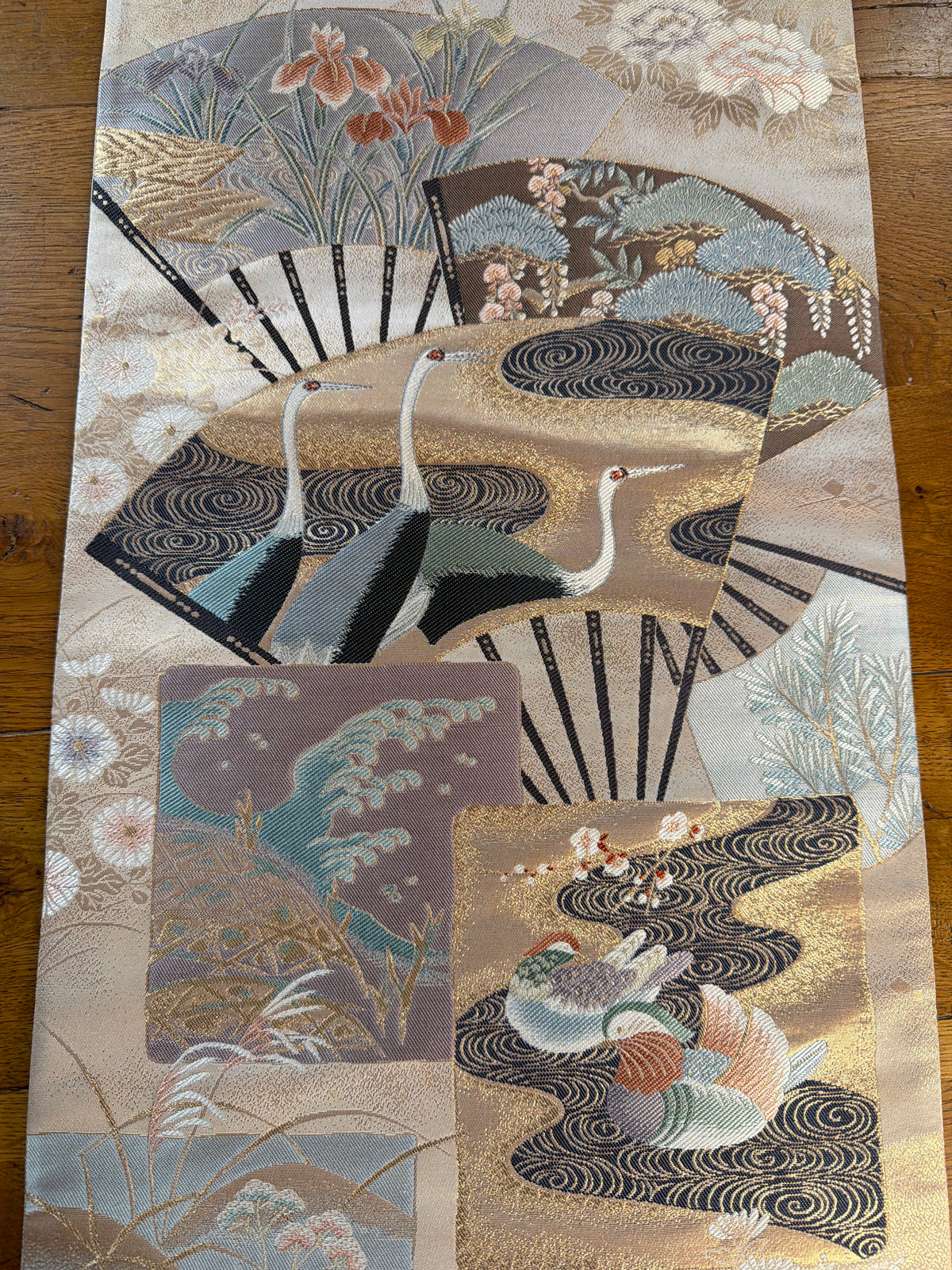 Chemin de table Obi en soie kimono japonais