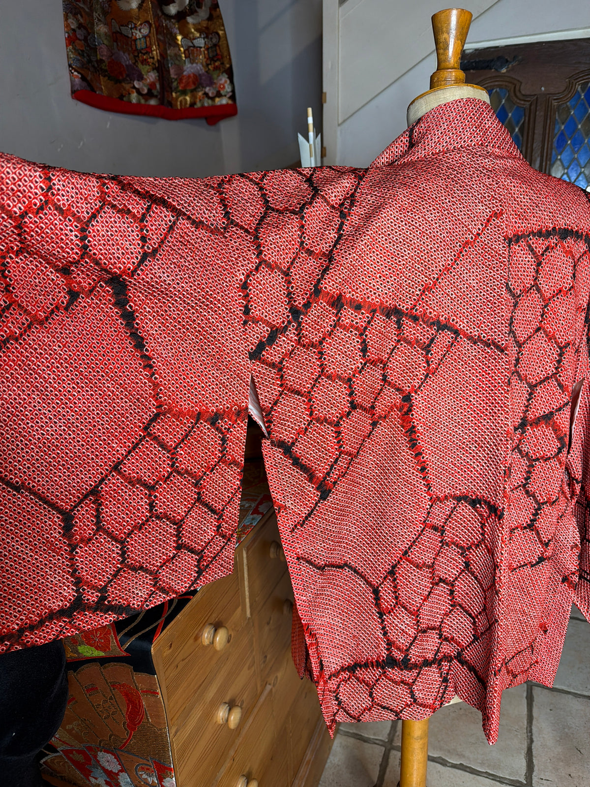 Haori veste de kimono en soie Shibori Neuf