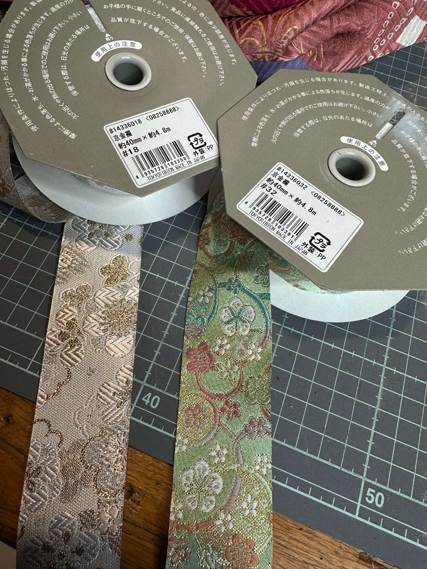 2 pinces à cheveux rubans japonais kimono