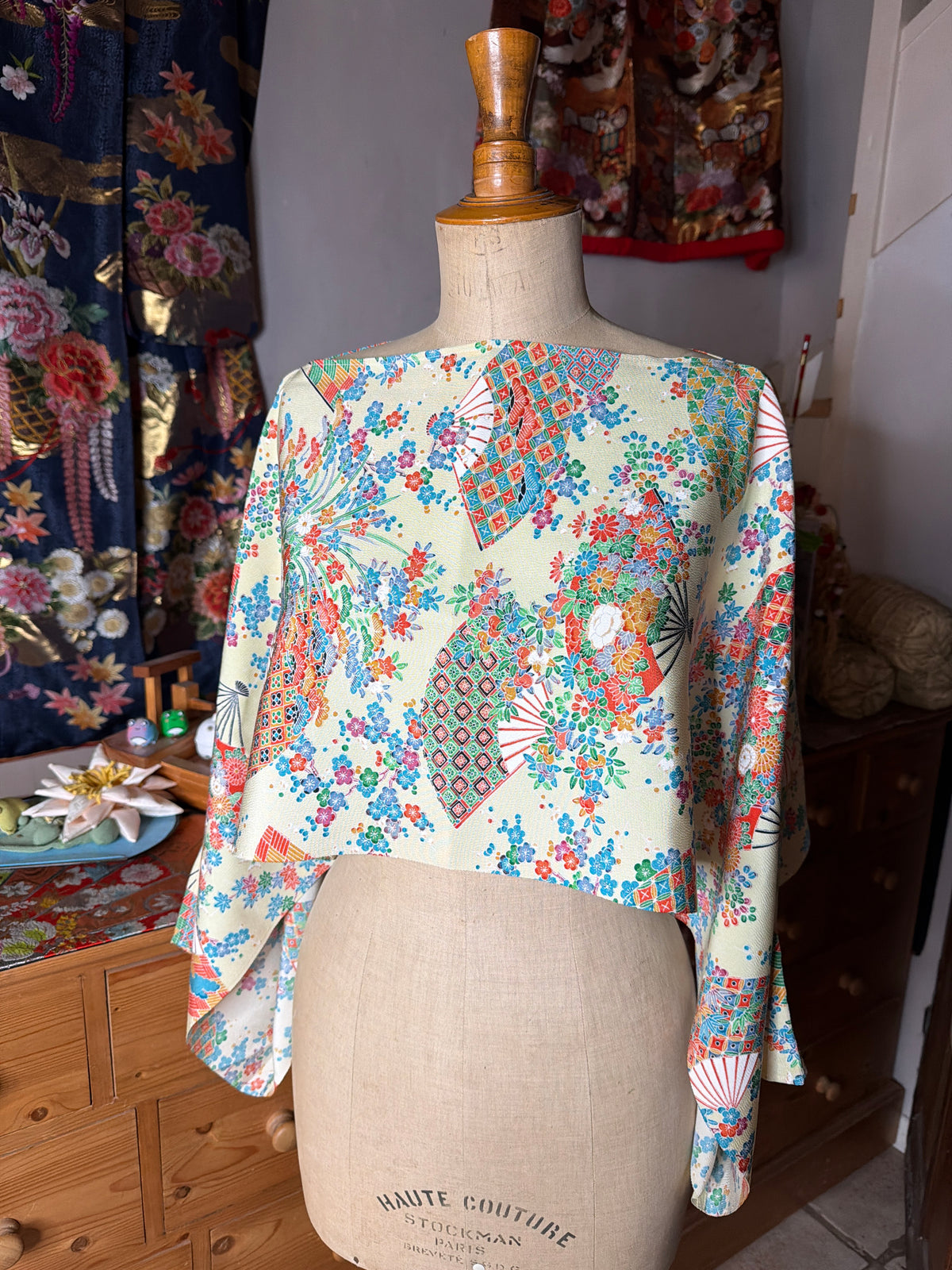 Top tunique 3 en 1 kimono japonais en soie