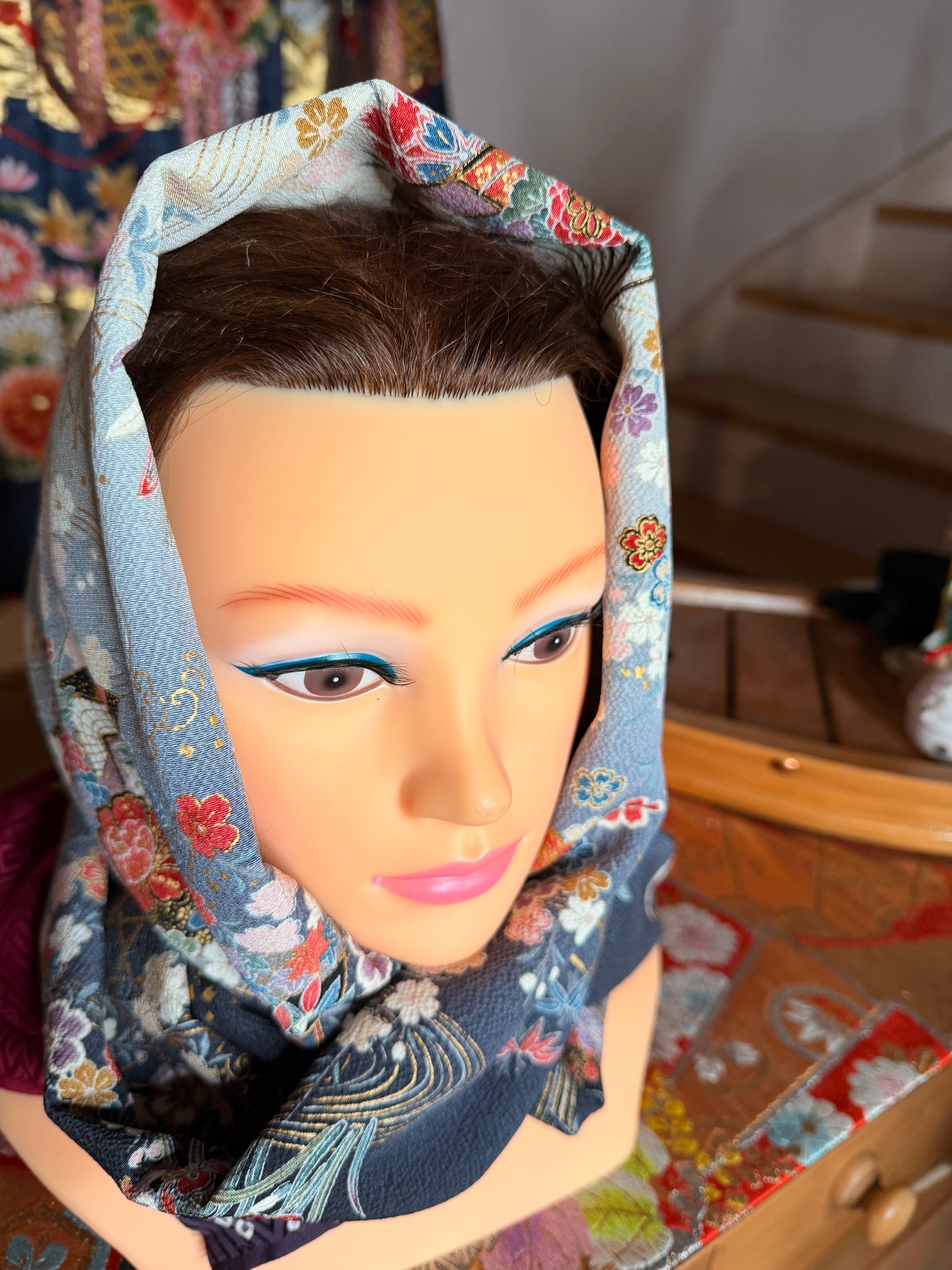 Tour de cou foulard kimono japonais en soie