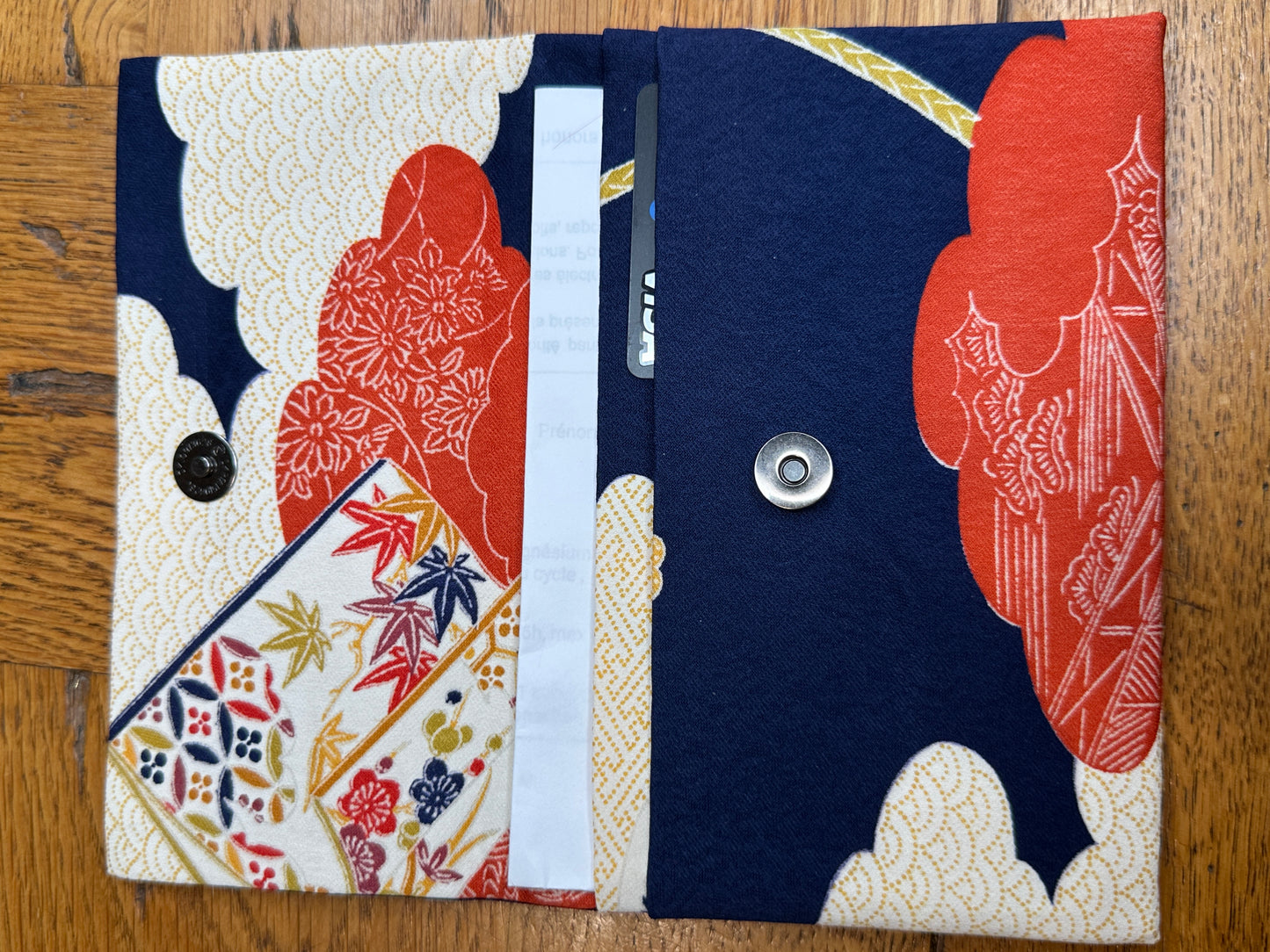 Pochette 2 compartiments kimono japonais en soie