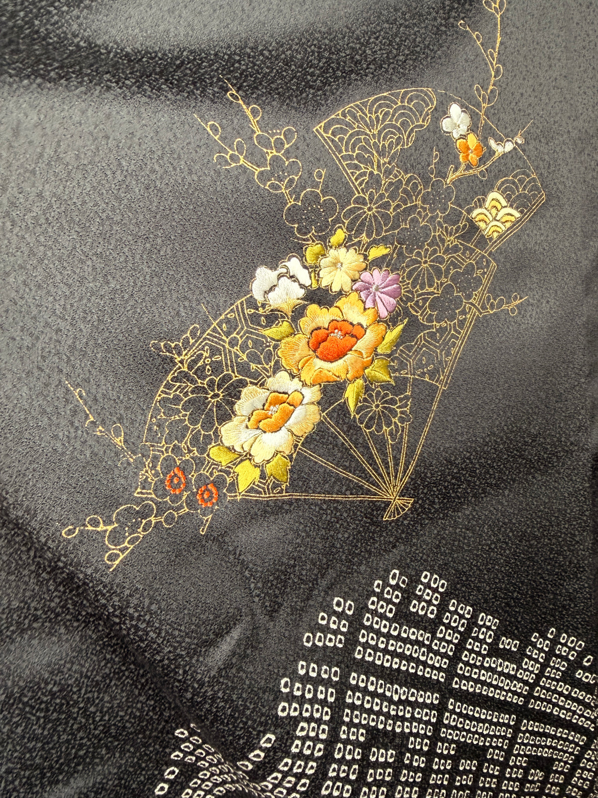 Haori veste de kimono japonais en soie avec Haori himo état Neuf