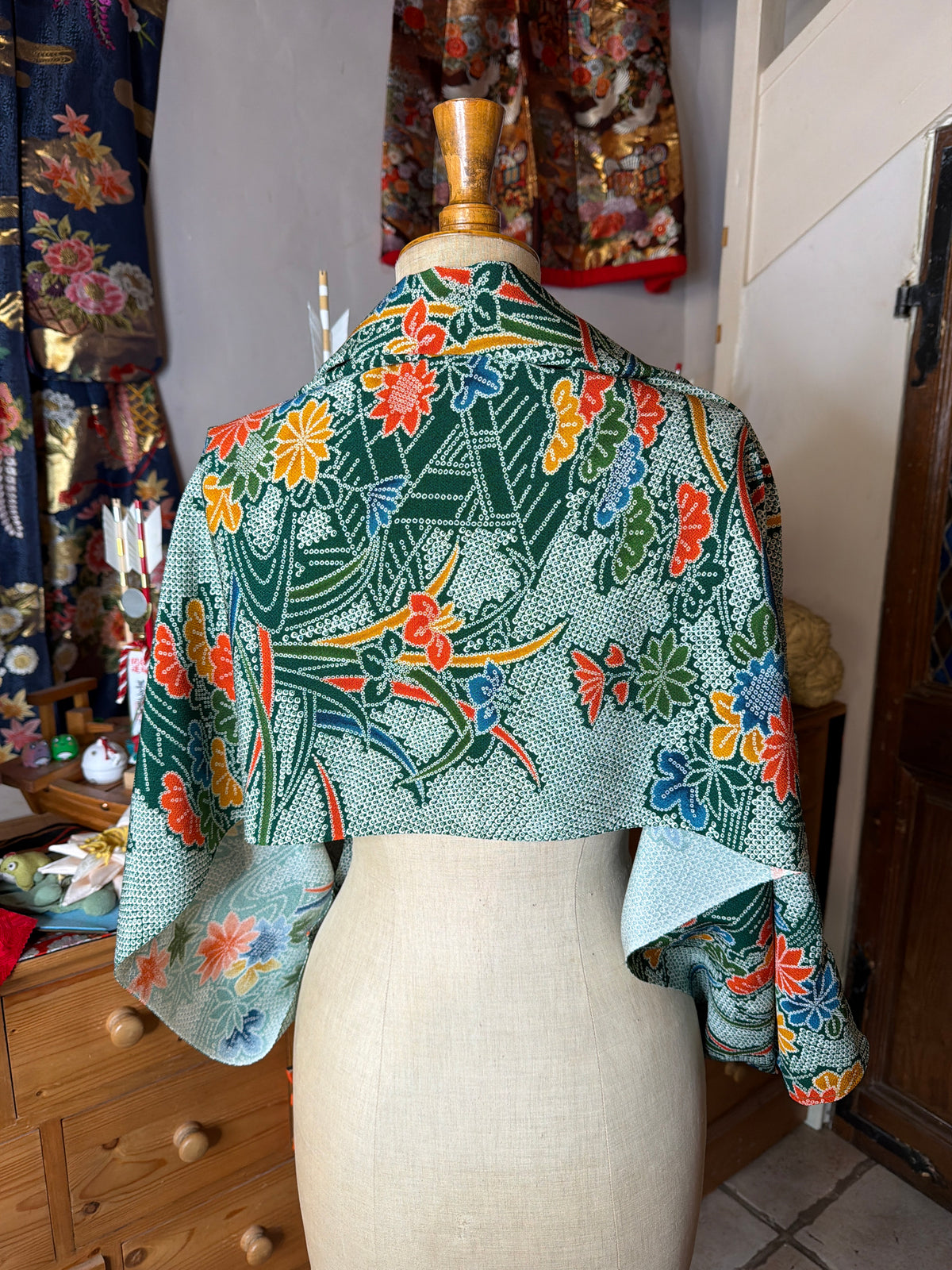 Top tunique 3 en 1 kimono japonais en soie Hamachirimen